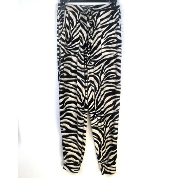 FLORA NIKROOZ Audrey Top & Print Velour Jogger Pajama Set Black Size M NWT - Picture 6 of 7